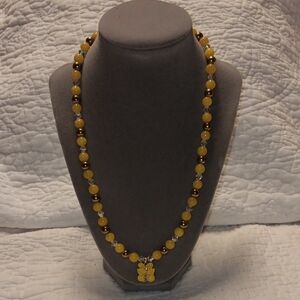 Yellow and Gold Beaded Necklace